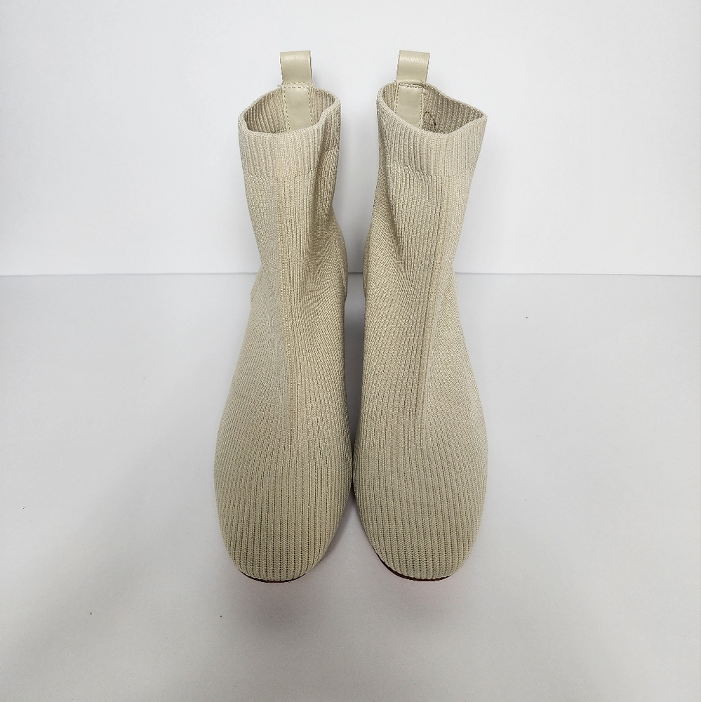 Joie Neely Stretch Glove Bootie Womens 7.5M Cream Pull On Heeled Almond … - Picture 3 of 8